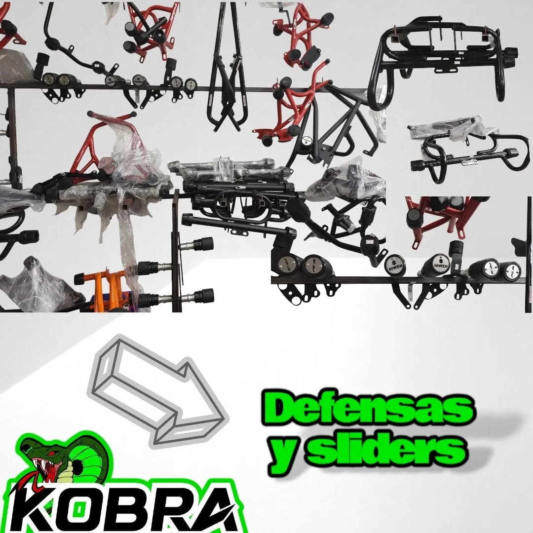 Surtido de defensas y sliders para motos